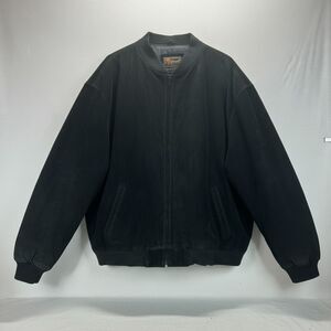 Reed Sportswear Black Suede Bomber Jacket Mens 4XT Tall Genuine Leather
